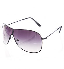 Black Aviator Wrap Visor Sunglasses [View details]