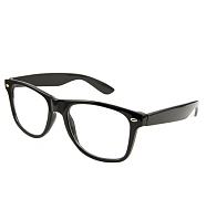 Black Clear Geek Wayfarer  Glasses