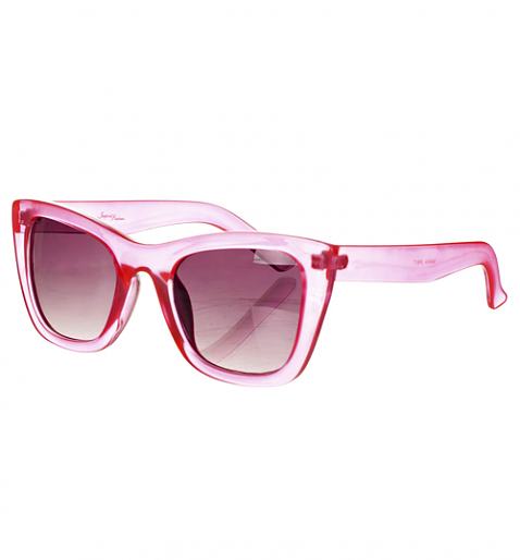 Bright Pink Retro Maria Chunky Wayfarer Sunglasses from Jeepers Peepers