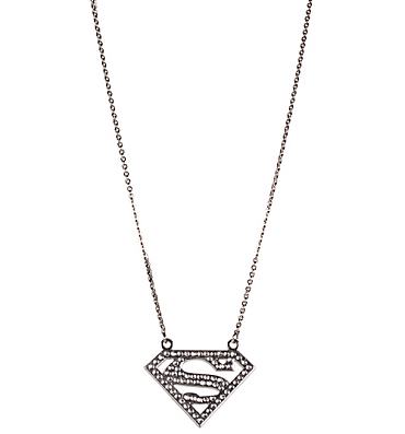 Diamante Classic Supergirl Logo Necklace