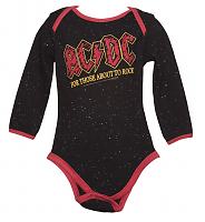 Kids Black Speckle For Those About To Rock AC/DC Babygrow from Amplified Kids