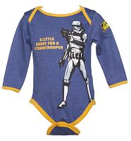 Kids Blue Marl Stormtrooper Star Wars Babygrow from Fabric Flavours