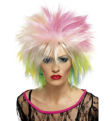 Ladies 80's Cute Rainbow Wig