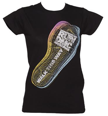 Ladies Black Walk This Way Footprint Run DMC T-Shirt