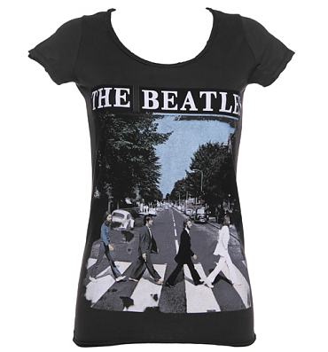 Ladies Charcoal Beatles Abbey Road T-Shirt from Amplified Vintage