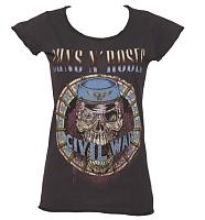 Ladies Charcoal Civil War Guns N Roses T-Shirt from Amplified Vintage