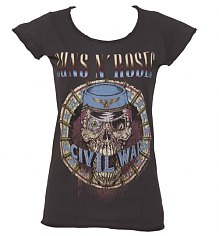 Ladies Charcoal Civil War Guns N Roses T-Shirt from Amplified Vintage [View details]
