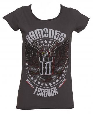Ladies Charcoal Eagle Forever Ramones T-Shirt from Amplified Vintage