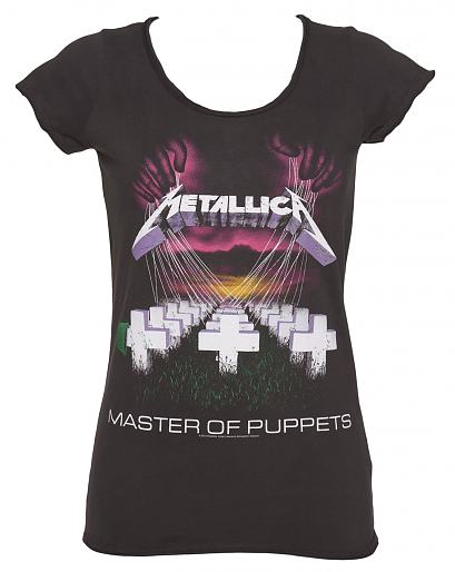 Ladies Charcoal Master Of Puppets Metallica TShirt from Amplified Vintage