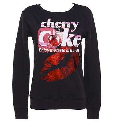 Ladies Cherry Coke Kiss Foil Print Sweater