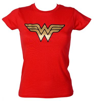 Ladies Wonder Woman Gold Foil Logo T-Shirt from Urban Species