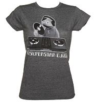 Ladies Dark Heather DJ Zippy Rainbow T-Shirt