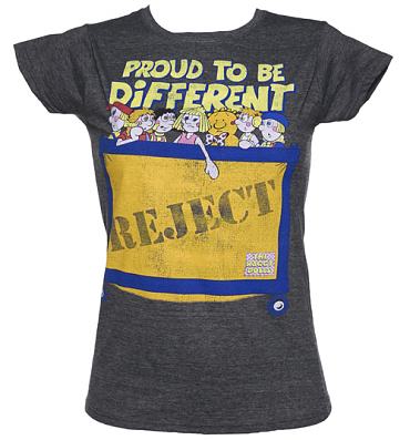 Ladies Dark Heather Proud To Be Different Raggy Dolls Reject Bin T-Shirt