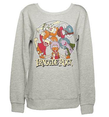 Ladies Grey Fraggle Rock Characters Sweater