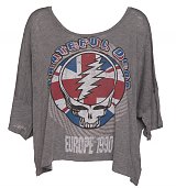 Ladies Grey Marl Slouchy Grateful Dead T-Shirt from Chaser LA