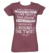 Ladies Heather Maroon Round The Twist Theme Tune T-Shirt