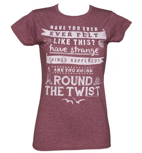 Ladies Heather Maroon Round The Twist Theme Tune T-Shirt from TruffleShuffle