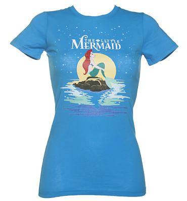 Ladies Little Mermaid On The Rocks T-Shirt
