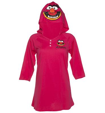 Ladies Muppets Animal Hooded Night Dress