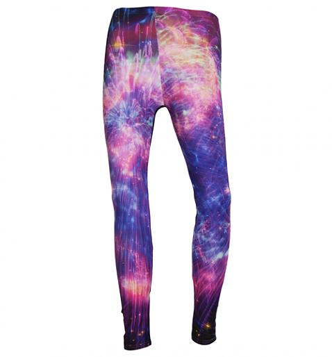  Ladies Shiny Firework And Nebula All Over Print Leggings from Mr Gugu & Miss Go