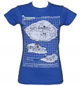 Ladies Thunderbirds Tracy Island Blueprint T-Shirt