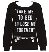 Ladies Top Gun Take Me To Bed Quote Sweater