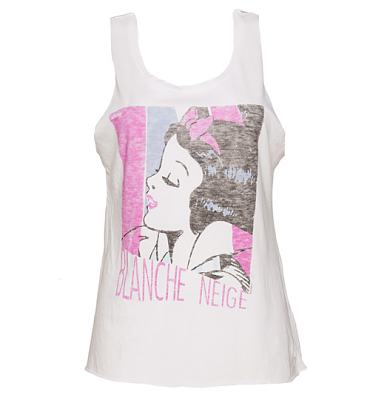 Ladies White Blanche Neige Snow White Scoop Neck Vest from Junk Food