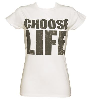 Ladies White Choose Life T-Shirt