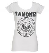 Ladies White Classic Ramones Logo T-Shirt from Amplified Vintage