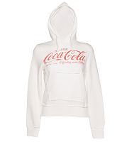 Ladies White Coca Cola Logo Hoodie