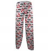 Ladies White Ghostbusters Who Ya Gonna Call Lounge Pants