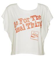 Ladies White Go For The Real Thing Coca Cola Oversized T-Shirt from Junk Food