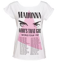 Ladies White Madonna 1987 Boyfriend T-Shirt from Amplified Vintage