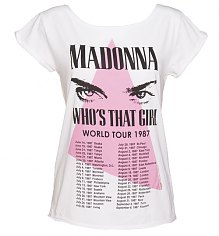 Ladies White Madonna 1987 Boyfriend T-Shirt from Amplified Vintage [View details]