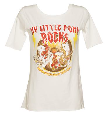 Ladies White My Little Pony Rocks Slouch Scoop Neck T-Shirt