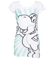 Ladies White Nintendo Yoshi T-Shirt