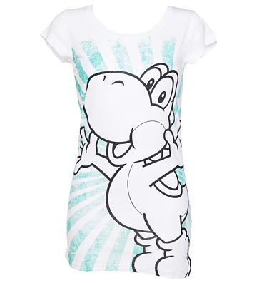 Ladies White Nintendo Yoshi T-Shirt