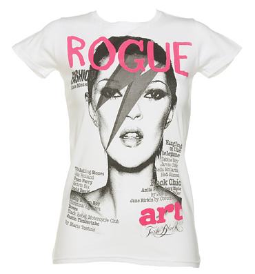 Ladies White Rogue Fashion Mag Cover T-Shirt from To The Black