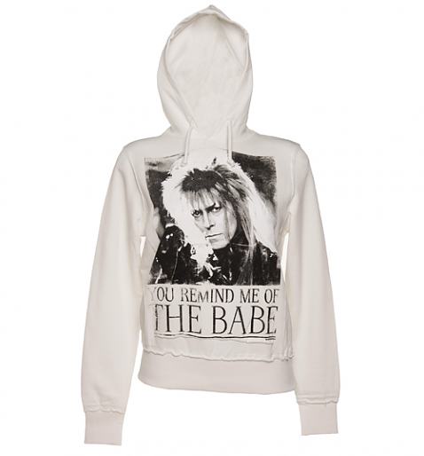 Ladies White You Remind Me Of The Babe Bowie Labyrinth Hoodie