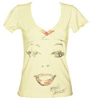 Ladies Wonder Woman Face V-Neck Black Label T-Shirt from Junk Food