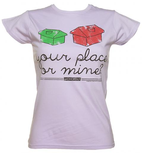 Ladies Your Place Or Mine Monopoly T-Shirt