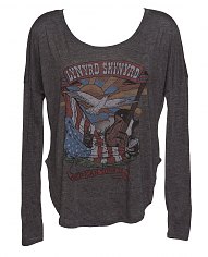 Ladies Charcoal Marl Lynyrd Skynyrd Long Sleeve Dipped Hem T-Shirt from Junk Food [View details]