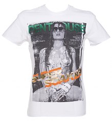Men's Diamante Penthouse Foil Super Soaker White T-Shirt from Amplified Pin-Ups [View details]