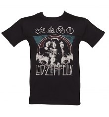 Men's Black Led Zeppelin Grunge T-Shirt [View details]