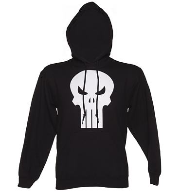 Men's Black Punisher Logo Marvel Hoodie