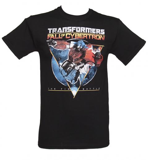  Men's Black Transformers Fall Of Cybertron Optimus Prime T-Shirt from Urban Species