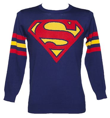Men's Blue Lightweight Superman Jumper