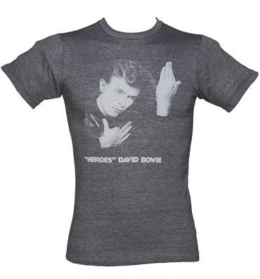 Men's Blue Marl David Bowie Heroes T-Shirt