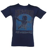 Men's Blue Nirvana Nevermind Album Cover T-Shirt