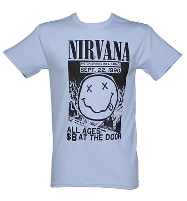 Men's Blue Nirvana Poster T-Shirt